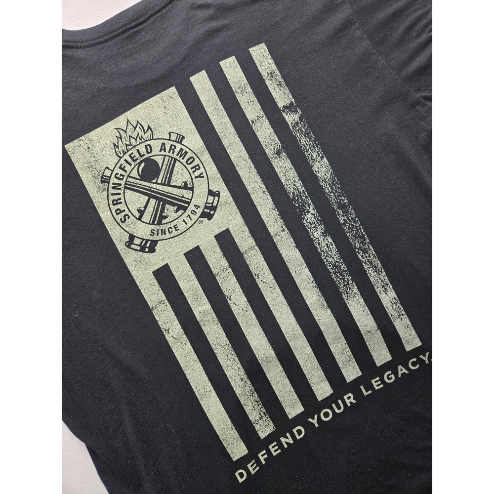 Springfield Armory Mens 2XL Black T Shirt Graphic‎ Print Defend Your Legacy